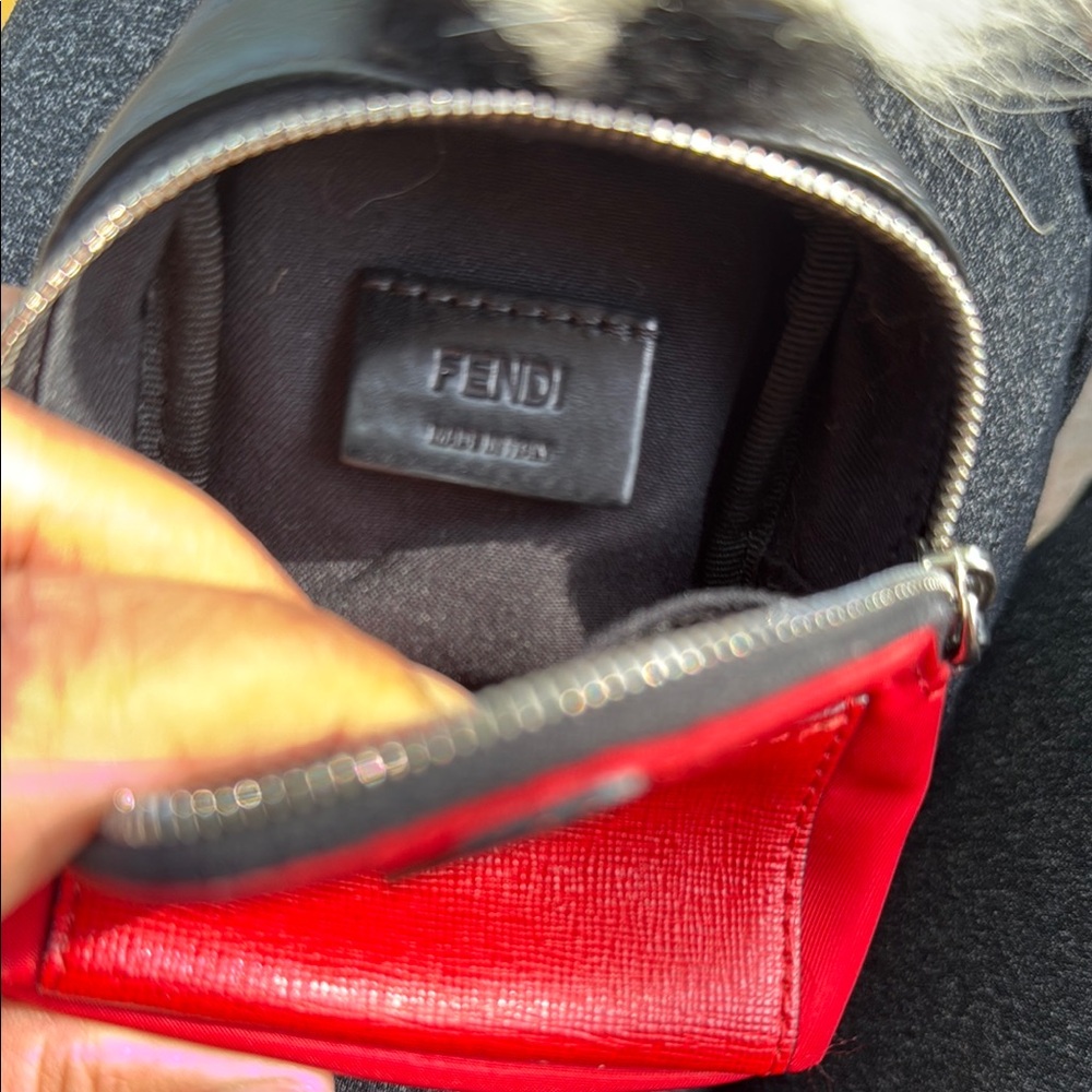 Fendi Monster Eyes Fur Key Ring and Bag Charm in Nylon and Leather - Picture 7 of 10